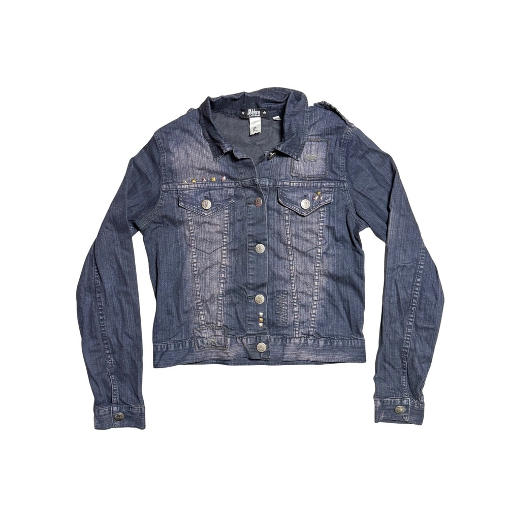 Abbey Dawn Avril Lavigne Studded Wing Denim Jacket